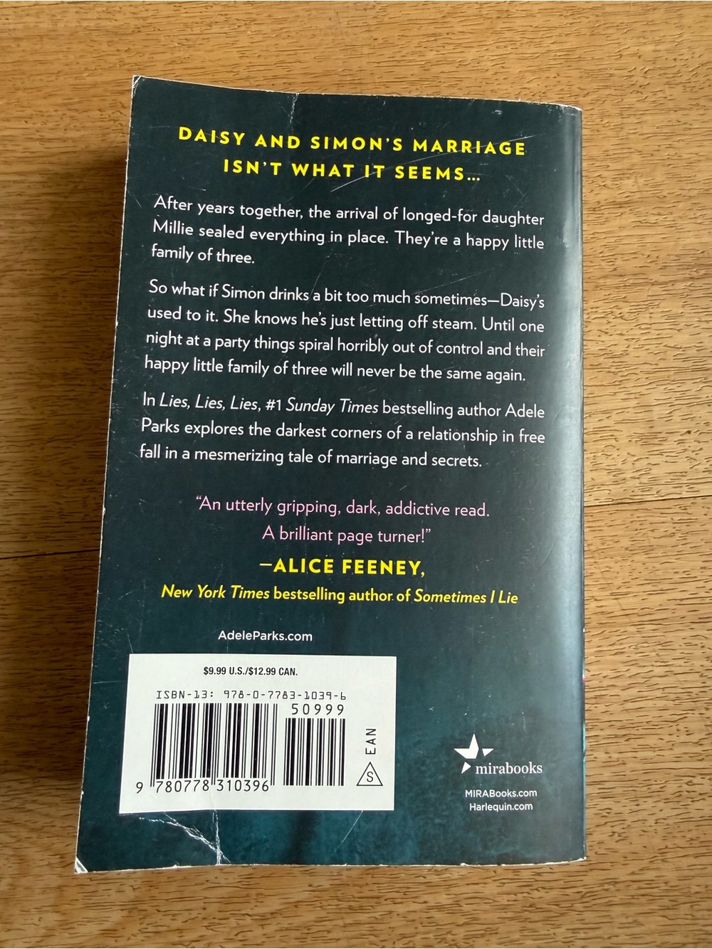 📚3 for $12📚 Adele Parks - Lies Lies Lies (Blue Cover with Pink Flowers) - Picture 2 of 2